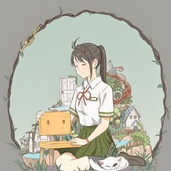 This is a pixiv picture whose title is すずめの戸締まり　公開記念イラスト🚪🗝✨.