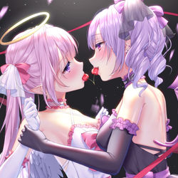This is a pixiv picture whose title is cherry kiss 🍒.