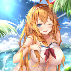 This is a pixiv picture whose title is 水着ペコさん.
