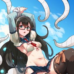 This is a pixiv picture whose title is 大淀触手ピンチ.