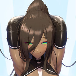 This is a pixiv picture whose title is ダークエルフ水着.