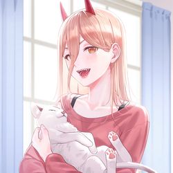 This is a pixiv picture whose title is パワー&ニャコ.