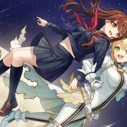 This is a pixiv picture whose title is Over the Moon.