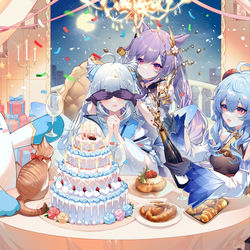 This is a pixiv picture whose title is Happy 4th Anniversary.