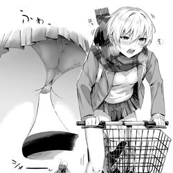 This is a pixiv picture whose title is 立ち漕ぎでパンツ見えちゃってる樹里.