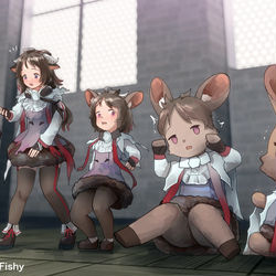 This is a pixiv picture whose title is うさぬいぐるみ化するエイヤフィヤトラちゃん.