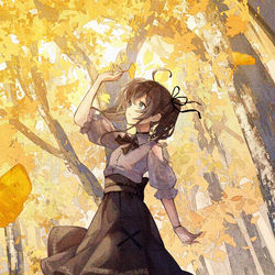 This is a pixiv picture whose title is 黄色.