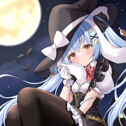 This is a pixiv picture whose title is 満月のうさぎ魔女.