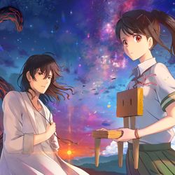 This is a pixiv picture whose title is すずめの戸締まり.