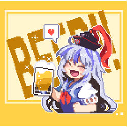 This is a pixiv picture whose title is ハクタクビール！！.