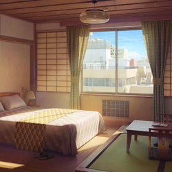 This is a pixiv picture whose title is ホテルの部屋.