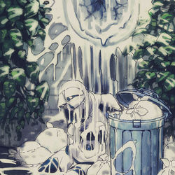 This is a pixiv picture whose title is 狂人族びゃッこパスの最期.