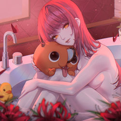 This is a pixiv picture whose title is マキマ - Happy Bath Time.