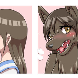 This is a pixiv picture whose title is 皮脱ぎオオカミTF.