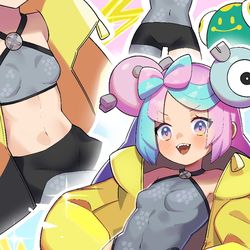 This is a pixiv picture whose title is ナンジャモのパーカーの中が気になる.