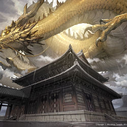 This is a pixiv picture whose title is 令和雲龍図.