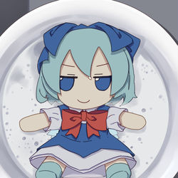 This is a pixiv picture whose title is 洗面器に浸かるふもふもちるの。.
