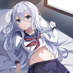 This is a pixiv picture whose title is 寝そべり響.