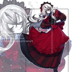 This is a pixiv picture whose title is 【メイド週間】赫の聖女カルテシア.