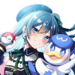 This is a pixiv picture whose title is すいちゃん×クワッスちゃん.