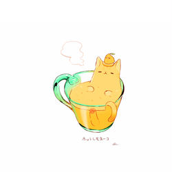 This is a pixiv picture whose title is ホットレモネーコ.