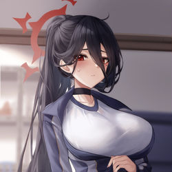 This is a pixiv picture whose title is 羽川ハスミ(体操服).