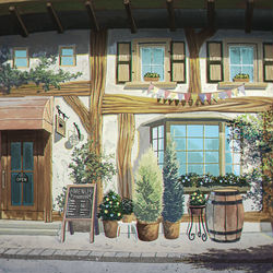 This is a pixiv picture whose title is カフェ.