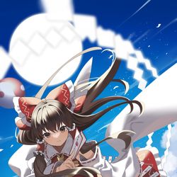 This is a pixiv picture whose title is 博麗の巫女.
