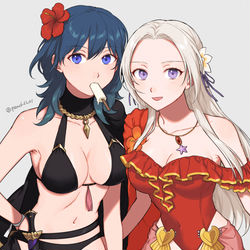 This is a pixiv picture whose title is 水着エーデルガルト&べレス.