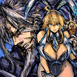 This is a pixiv picture whose title is 髭バニー白.