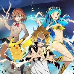 This is a pixiv picture whose title is 電撃.