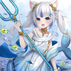 This is a pixiv picture whose title is 海の中のサメちゃん.