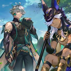 This is a pixiv picture whose title is Cyno and Alhaitham.