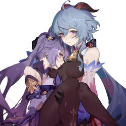 This is a pixiv picture whose title is 甘雨と刻晴.