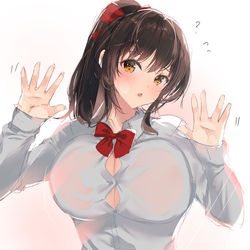 This is a pixiv picture whose title is 壁に当たる幼馴染ちゃん.