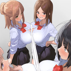 This is a pixiv picture whose title is おっぱい綱引き.