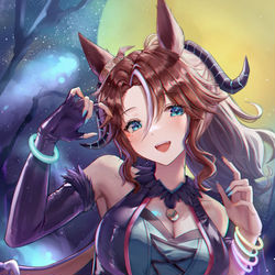 This is a pixiv picture whose title is 月下の悪魔ちゃん👻.