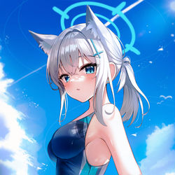 This is a pixiv picture whose title is 水着シロコ.