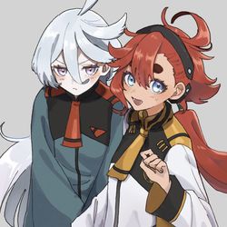 This is a pixiv picture whose title is 花嫁と花婿.