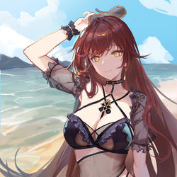 This is a pixiv picture whose title is 伊甸姐姐的夏日旅行.