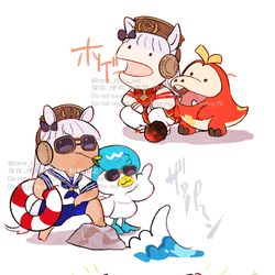 This is a pixiv picture whose title is ゴールドシップとポケモンSV御三家.