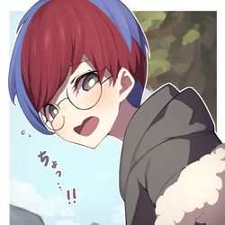 This is a pixiv picture whose title is ミライドンにじゃれつかれてる時のボタンちゃん.
