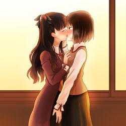 This is a pixiv picture whose title is 【Skeb】茜に染まる百合.