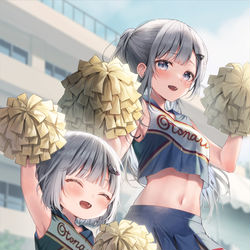 This is a pixiv picture whose title is チアガールな美人姉妹.