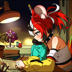 This is a pixiv picture whose title is studying rat.