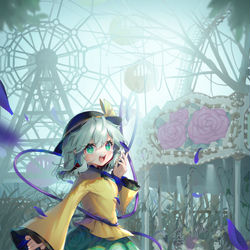 This is a pixiv picture whose title is 寂れた遊園地.