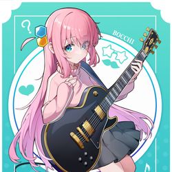 This is a pixiv picture whose title is 孤独摇滚.