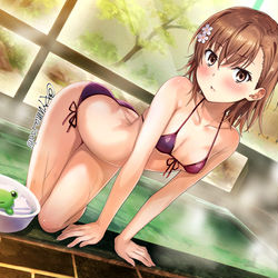 This is a pixiv picture whose title is 美琴と温泉入る.