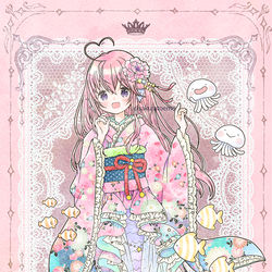 This is a pixiv picture whose title is 和装セーラー人魚ちゃん.