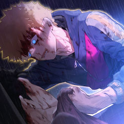 This is a pixiv picture whose title is 「おい、凡人」.